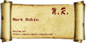 Merk Robin névjegykártya